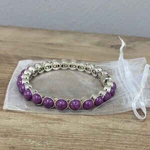 Plunder Purple and Silver Beaded Bracelet